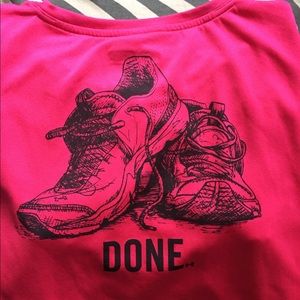 Under Armour workout shirt.